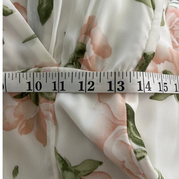 Lulu's Romantic Possibilities White Floral Print Maxi Dress Medium Princesscore - Picture 12 of 12